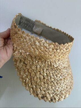 Braided Straw Visor - Natural Tan